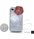 Rose 3D Bling Swarovski Crystal iPhone 16 Case iPhone 16 Pro and iPhone 16 Pro MAX Case - White