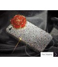 Rose 3D Crystallized Swarovski iPhone 4 Case - White