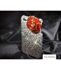 Rose 3D Crystallized Swarovski iPhone 4 Case - White