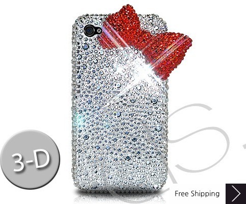 Red Ribbon Crystallized Swarovski iPhone 4 Case  