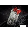 赤いリボン シャネルクリスタルスワロフ スキー iPhone 4 ケース