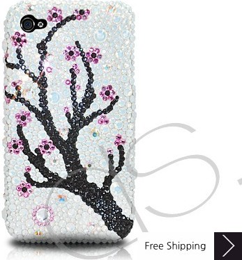 Plum Flower Crystallized Swarovski iPhone 4 Case