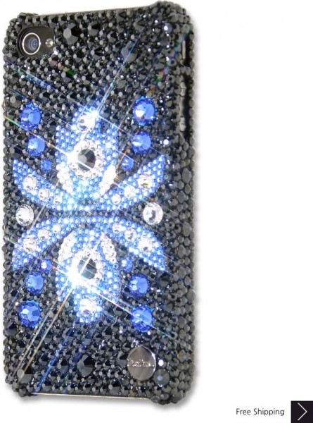 Flor Azul Crystal iPhone 4 and iPhone 4S Case