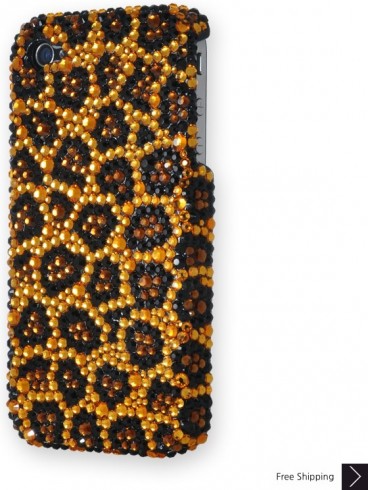 Leopard Print Crystal Phone Case