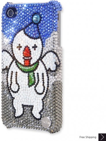 Christmas Angel Snowman Crystal Phone Case