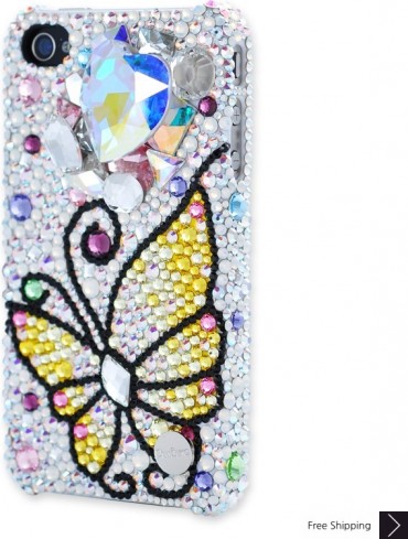 Butterfly Heart Crystal Phone Case