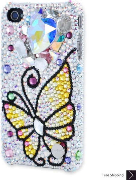 Butterfly Heart Crystal Phone Case